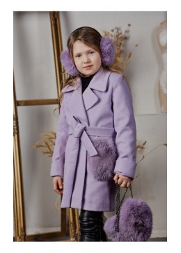 MiliLook лавандовое пальто для девочки Сердце